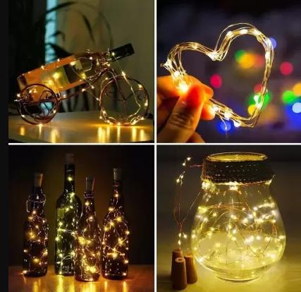 Battery Operated Decorative Cork String Fairy Lights for Decorations